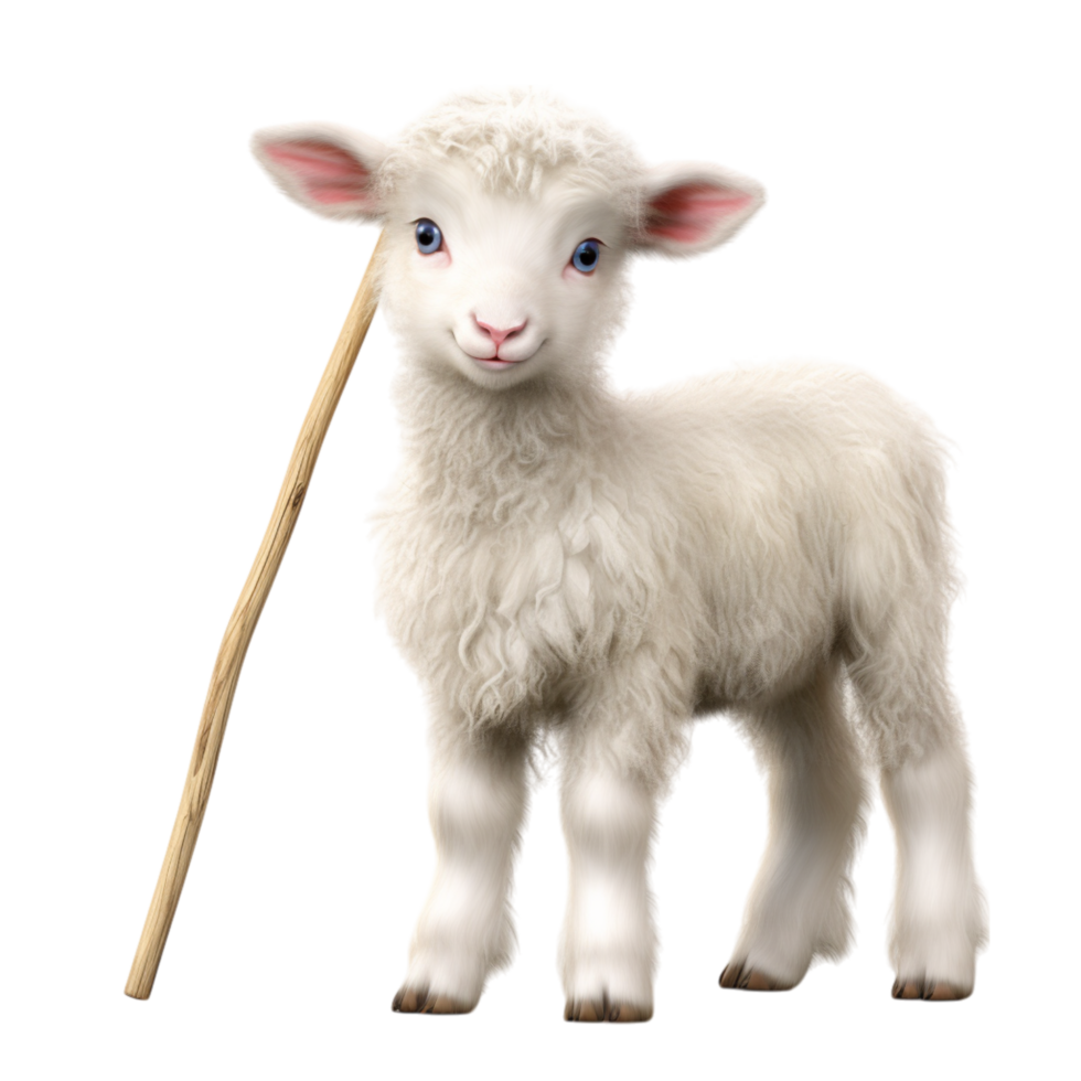 Cute white baby lamb sting a gentle innocent look png