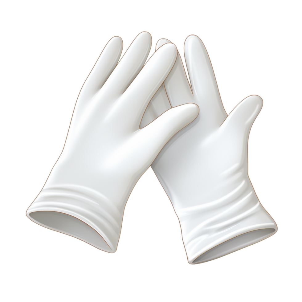 Neatly arranged soft white gloves png