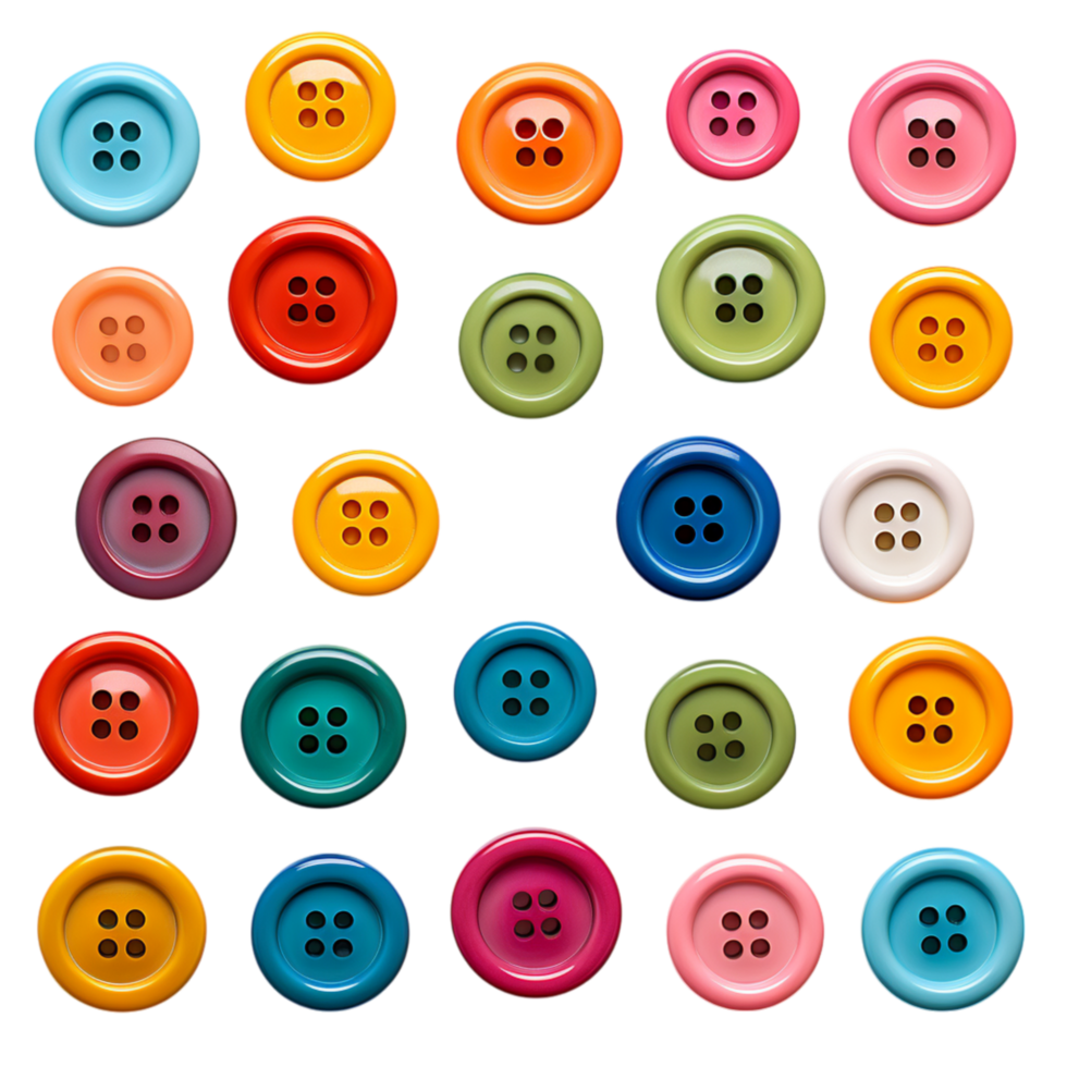 Collection of colorful buttons arranged png