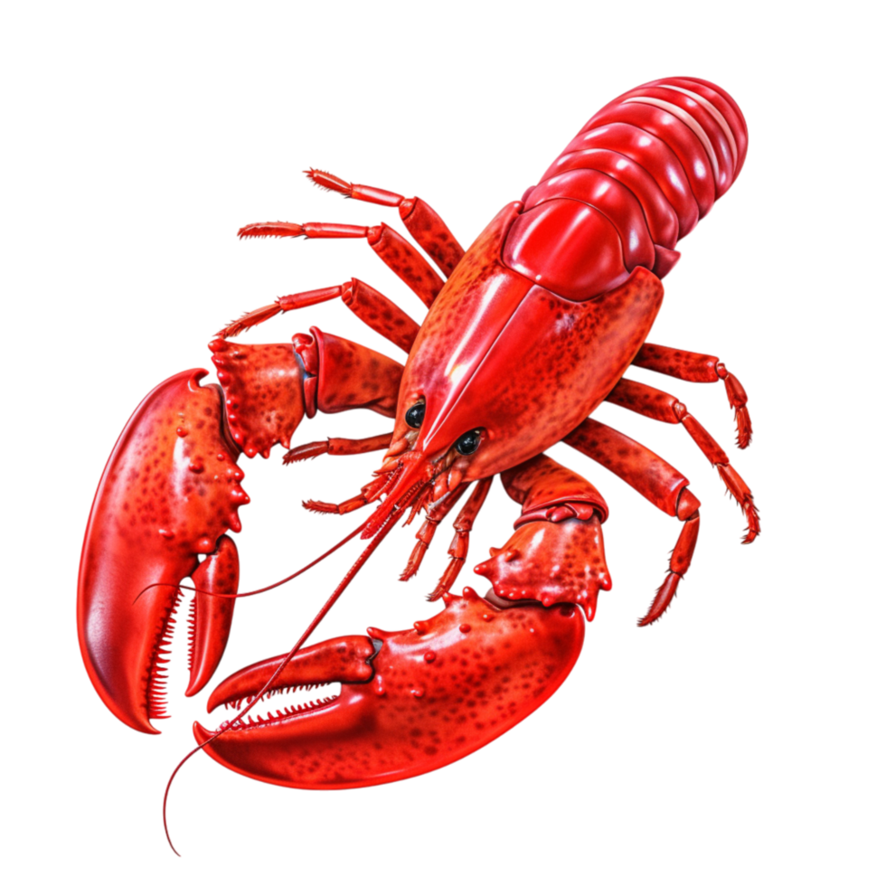 Red lobster with detailed claws and body structure png