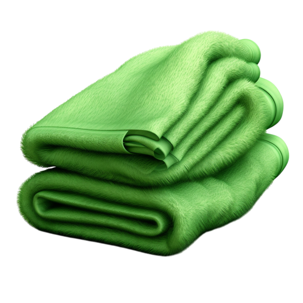 Soft, neatly folded piece of vibrant green fabric with smooth folds png