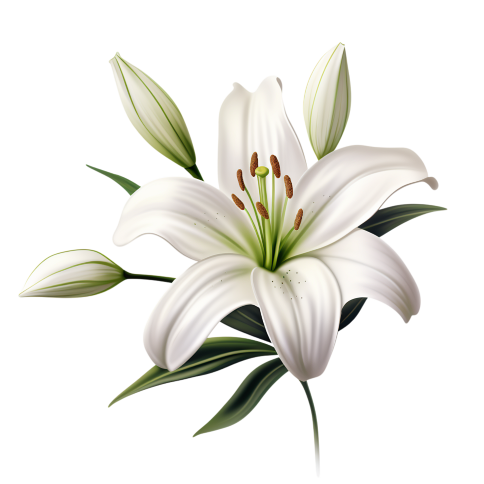 Elegant white lily flower with delicate petals png
