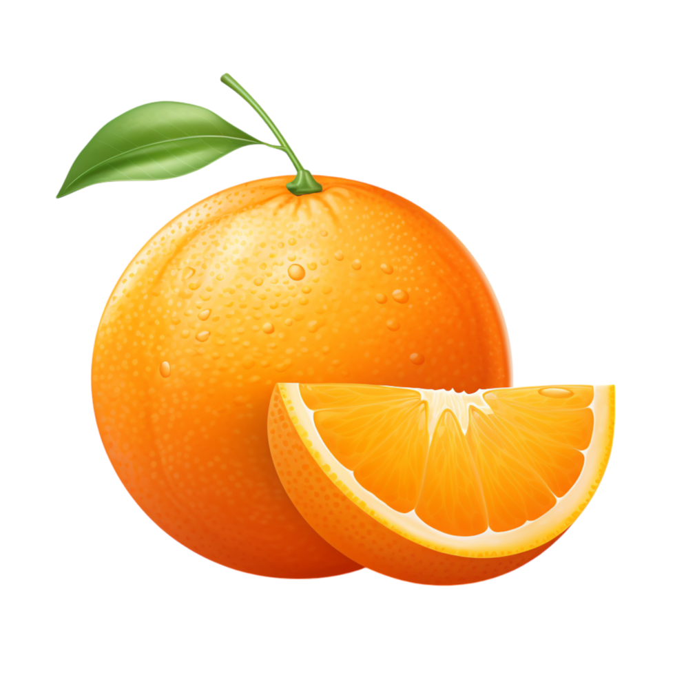Freshly sliced juicy orange with a vibrant, textured peel png