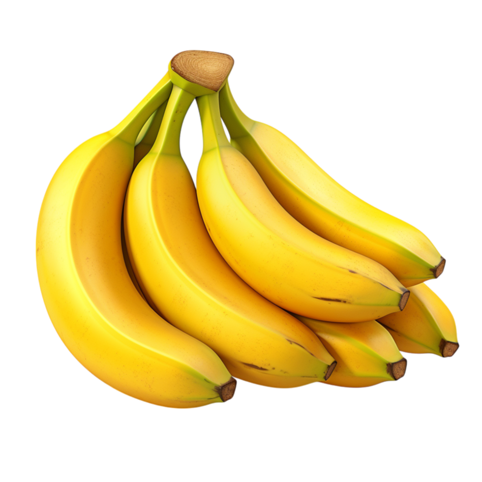 Ripe bunch of yellow bananas with a natural curve and smooth skin png