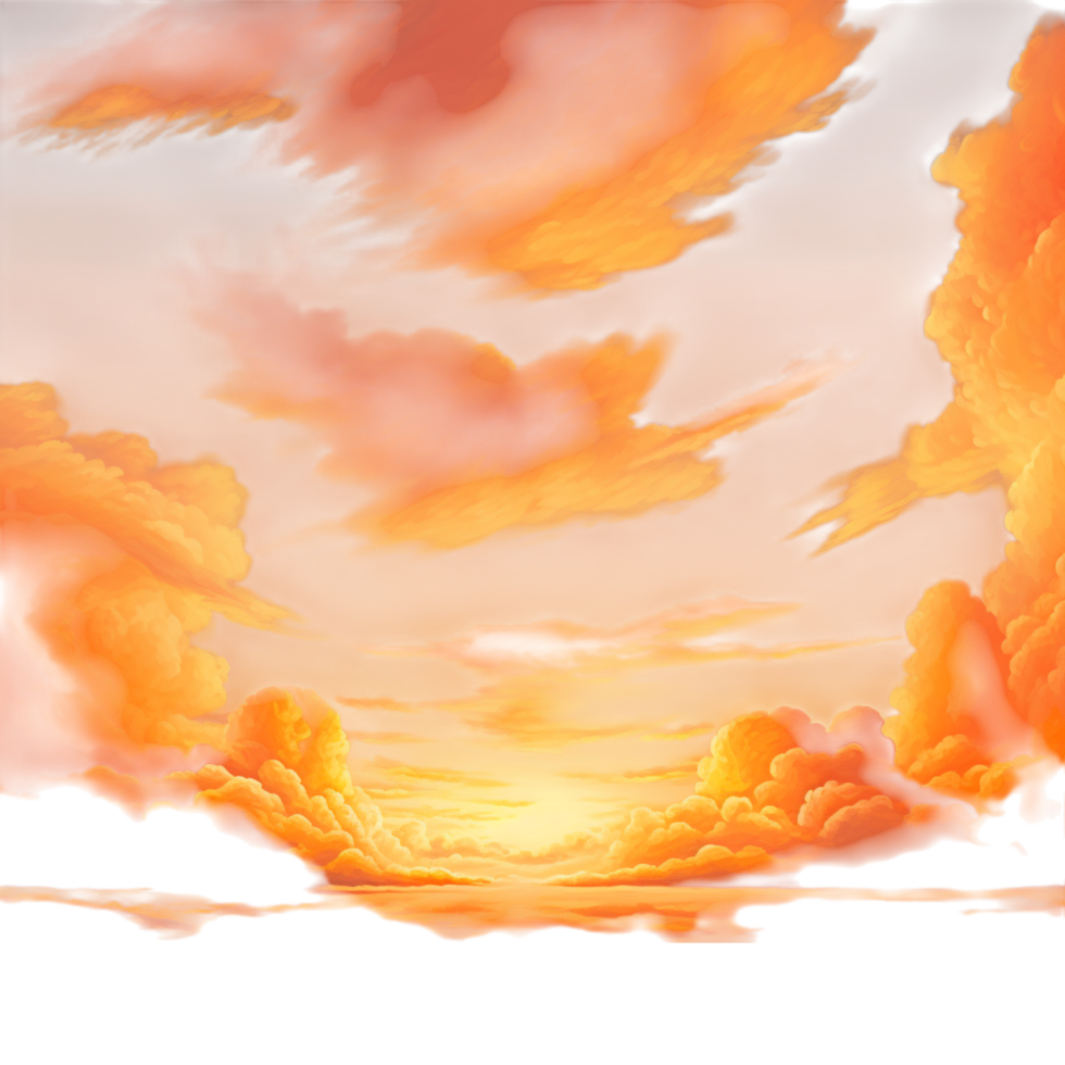 Breathtaking sunset golden clouds over the ocean 58061532 PNG