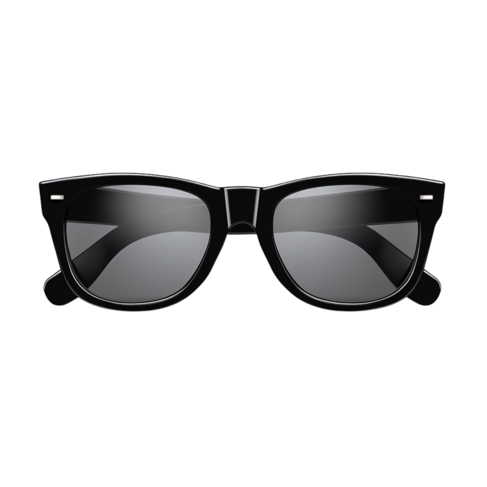 Stylish black sunglasses with a modern frame and reflective lenses png