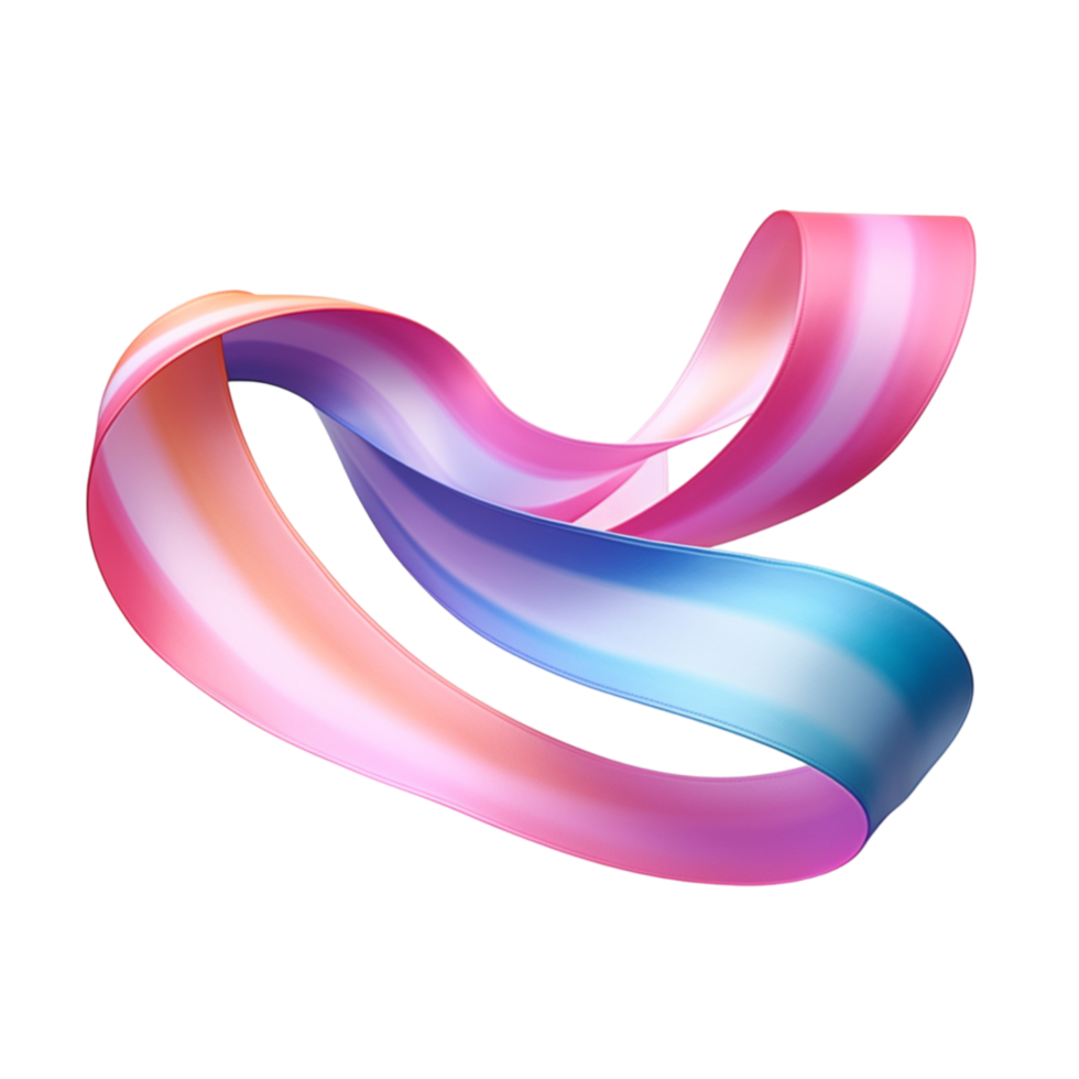 Beautiful pink and blue satin ribbon tied into a perfect bow png