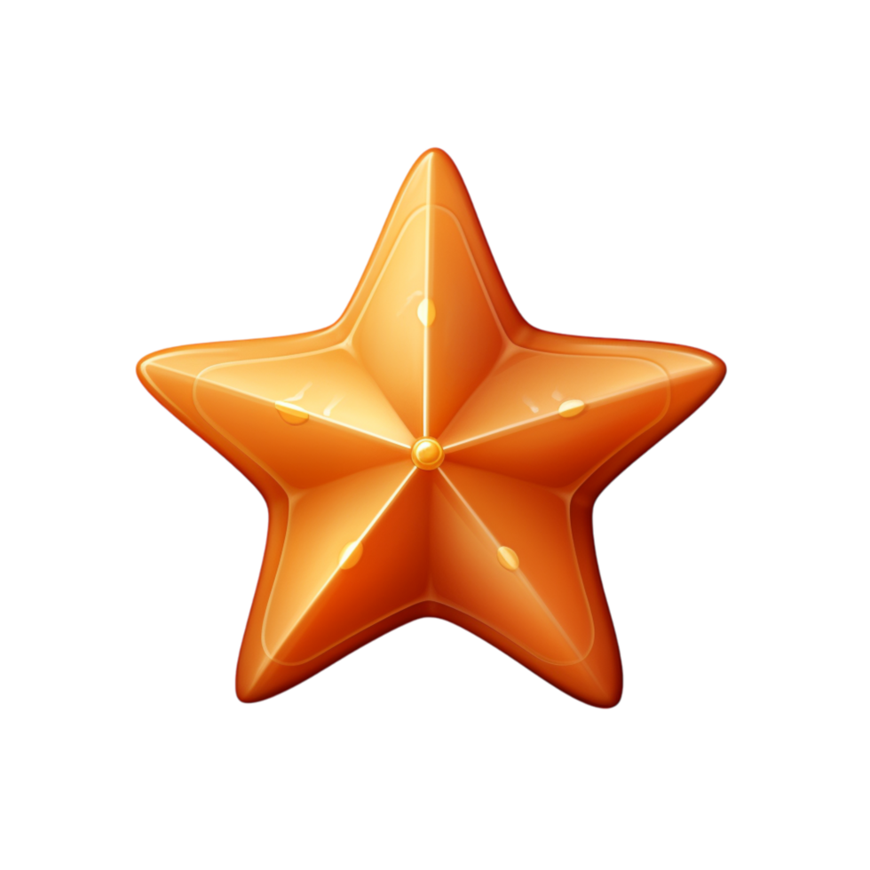 Wooden five-pointed star with natural grain texture and a polished finish png