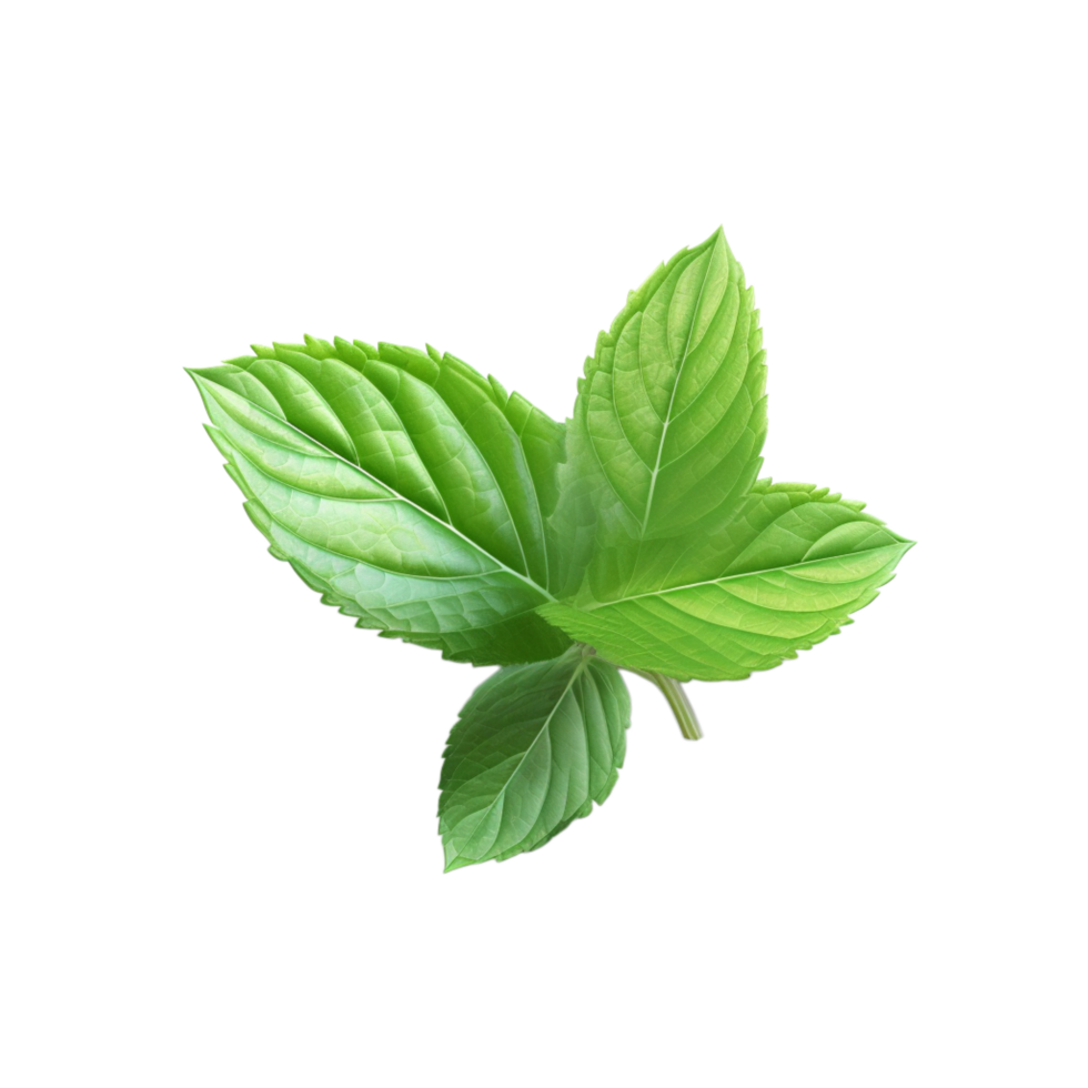 Fresh green mint leaves with a vibrant color and refreshing aroma png