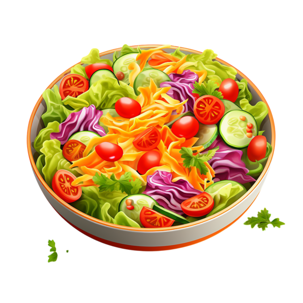Fresh vegetable salad with crisp lettuce and tomatoeses png