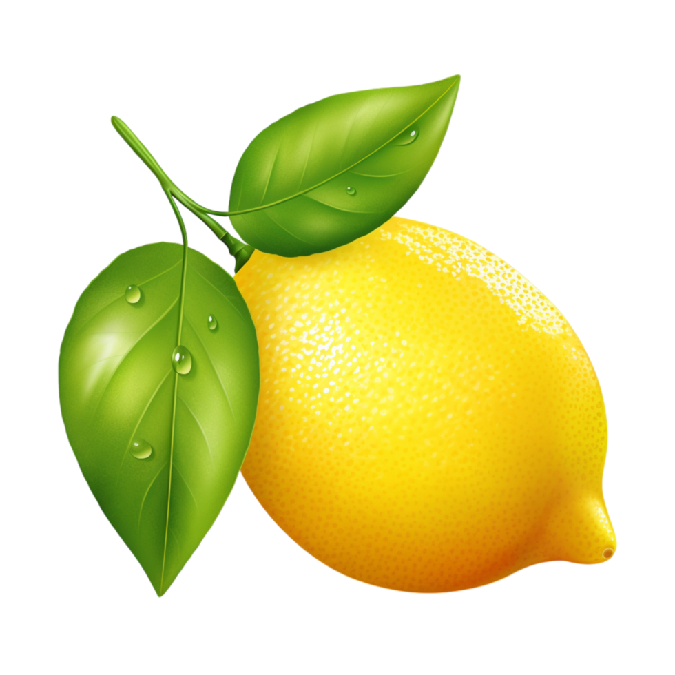 Juicy lemon slice covered in sparkling droplets png