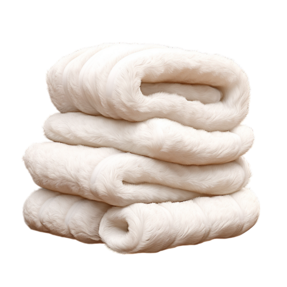 Stack of soft, fluffy white towels neatly arranged png