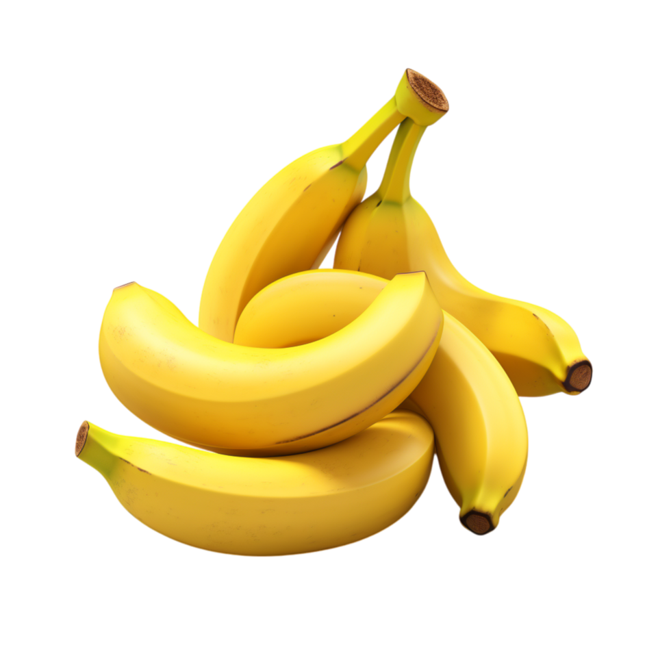 Ripe yellow banana bunch with smooth skin and natural curves png