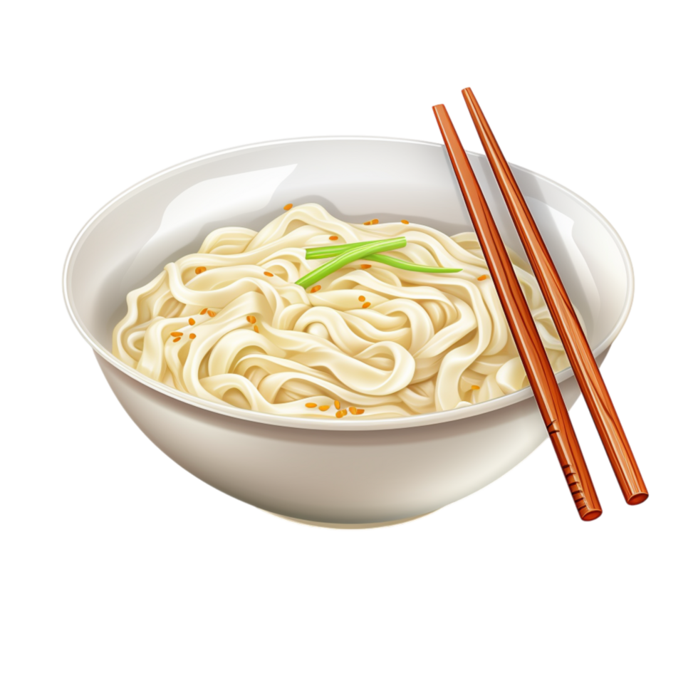 Bowl of steaming ramen noodles with a boiled egg and chopsticks png