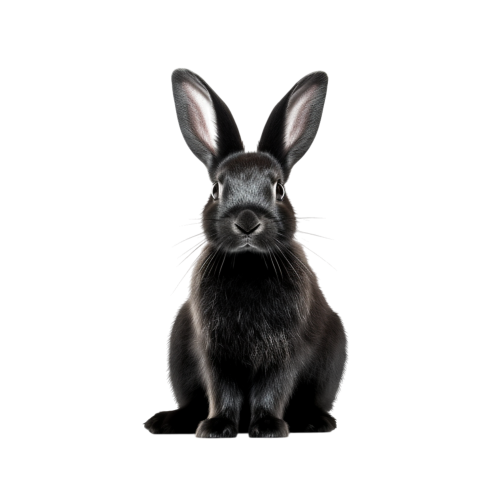 Small brown hare with large ears and a soft furry coat on a white background png