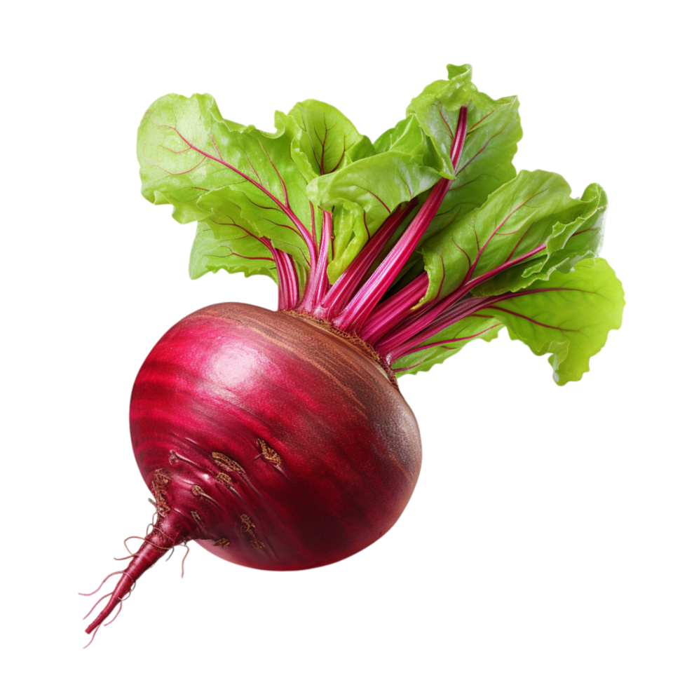 Fresh beetroot with lush green leaves and a deep red bodysz png