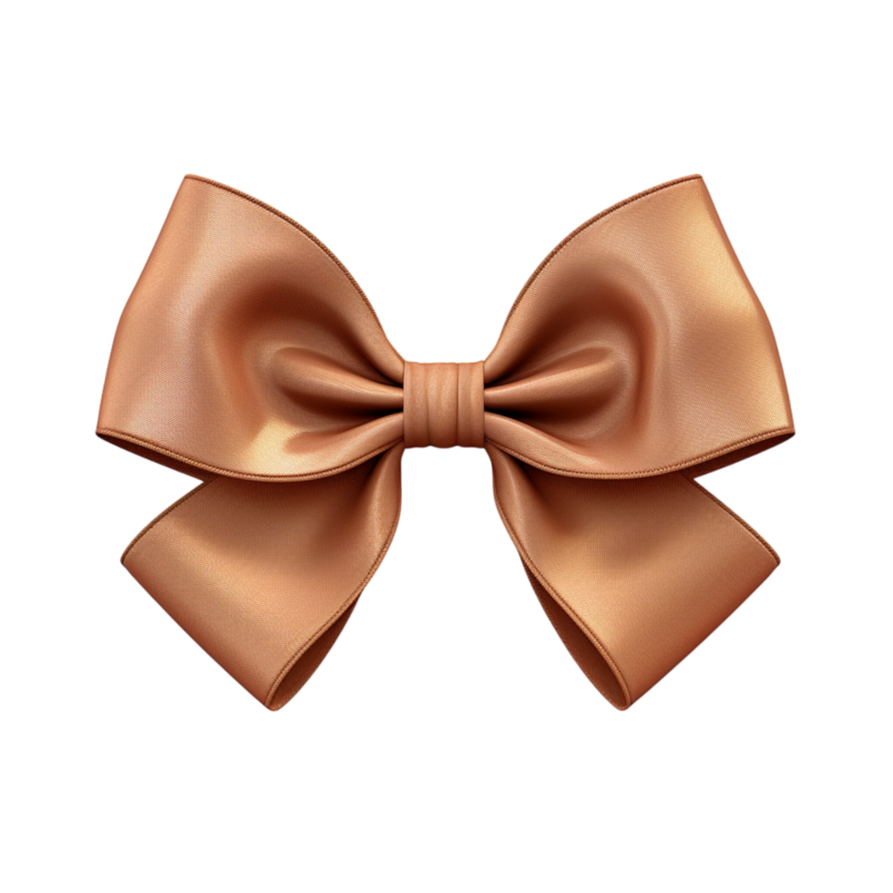 Elegant golden bow with silky loops and a neatly tied knot in the center png