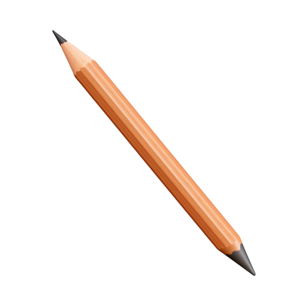 Classic wooden pencil showcasing a sharp graphite tip png