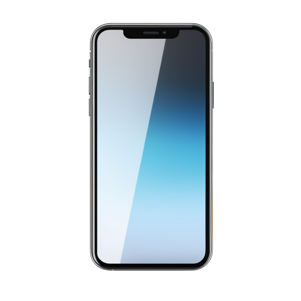 Modern smartphone with a bright screen and sleek design png