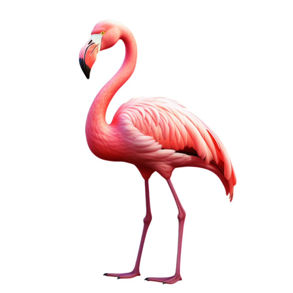 Graceful pink flamingo standing elegantly on one leg png