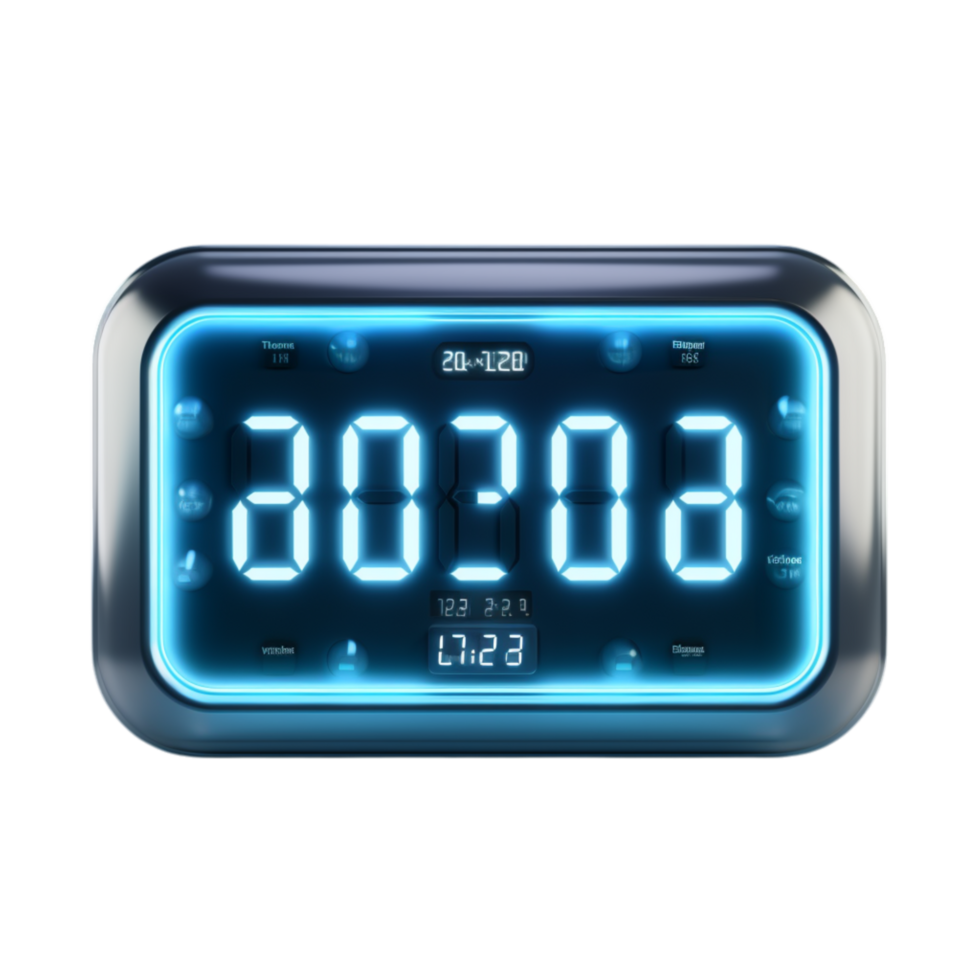 Modern digital clock displaying clear time in a sleek frame png