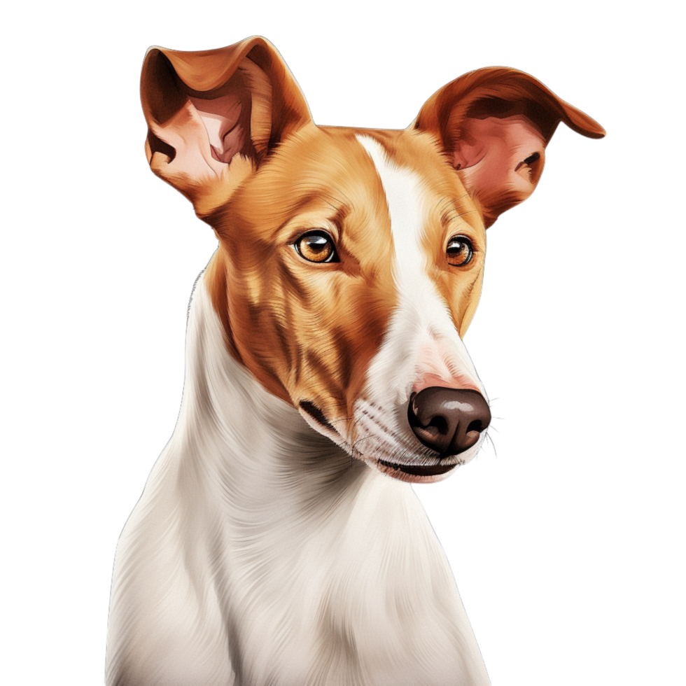 Friendly brown and white dog with a gaze png