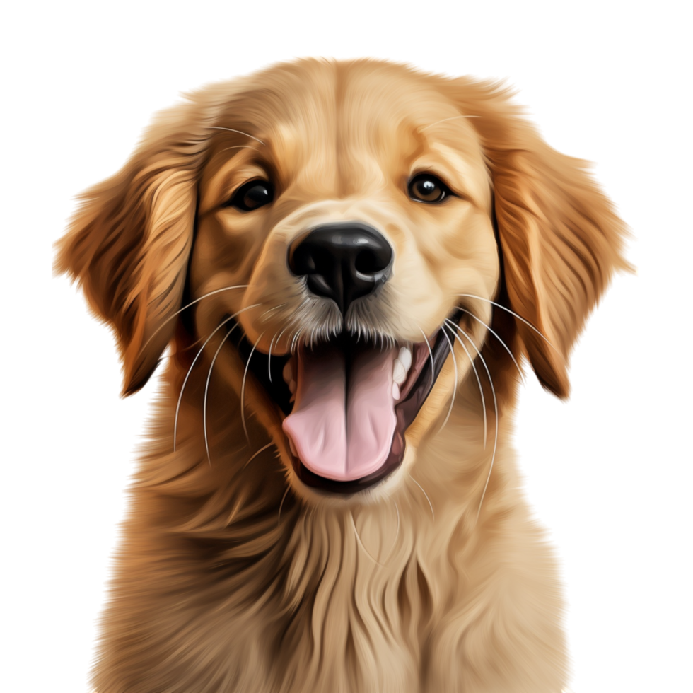 Cute golden retriever puppy with a bright and happy look png