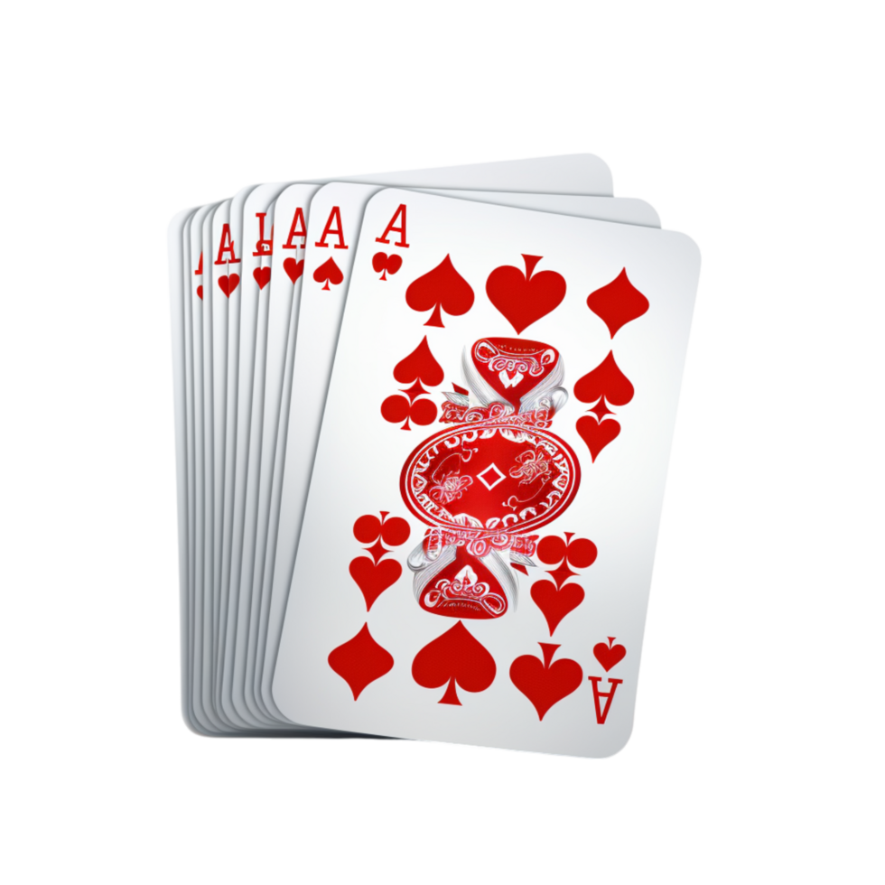 Stack of playing cards with the ace of hearts at the top png