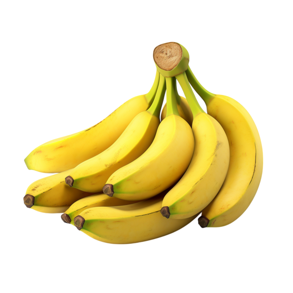 Bunch of ripe yellow bananas with a perfect natural curve png