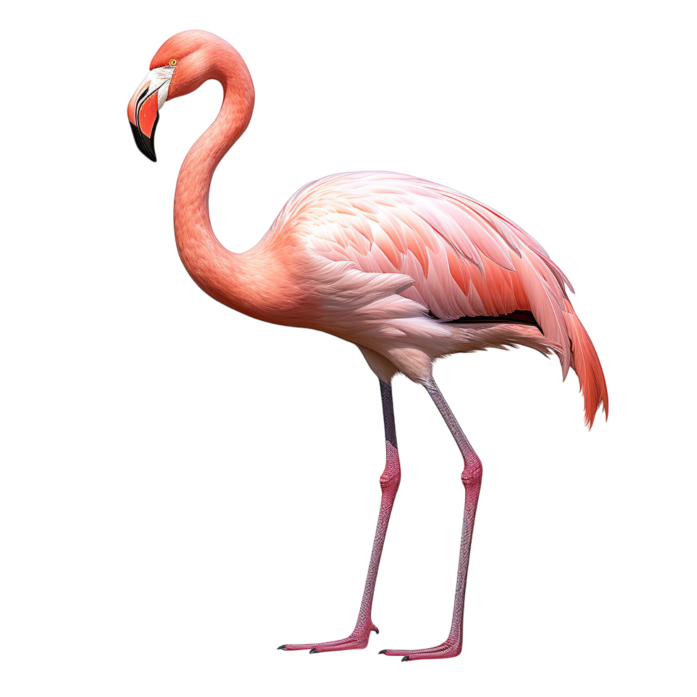 Elegant pink flamingo gracefully standing on one leg png