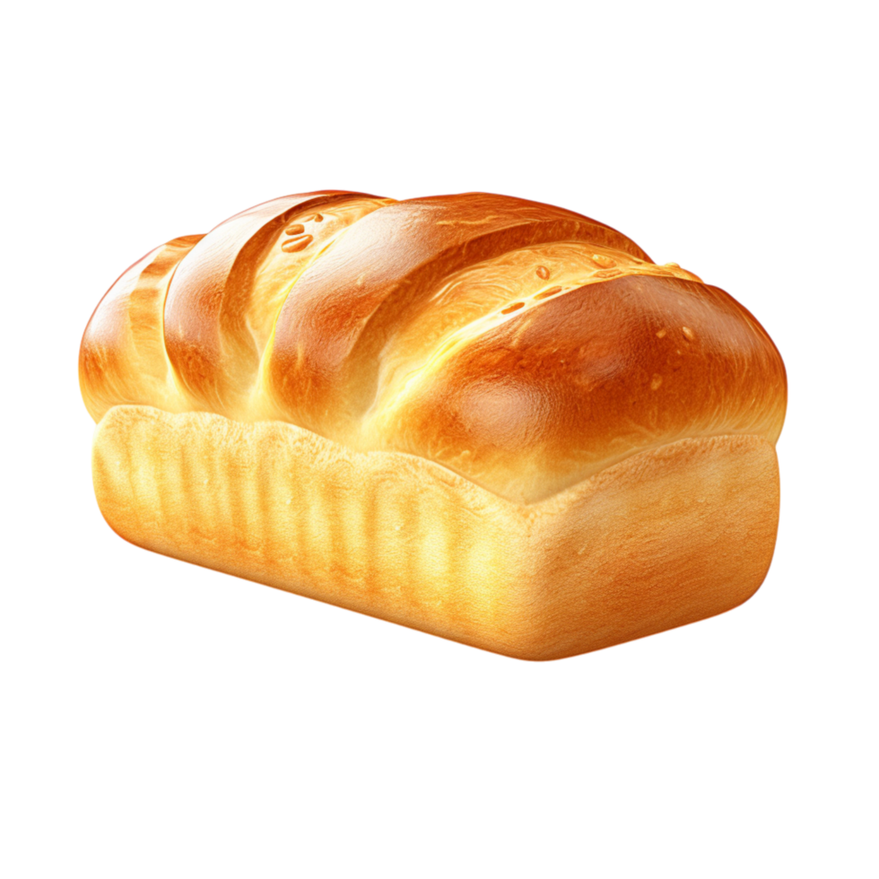 Freshly baked bread loaf with a golden crispy crust png