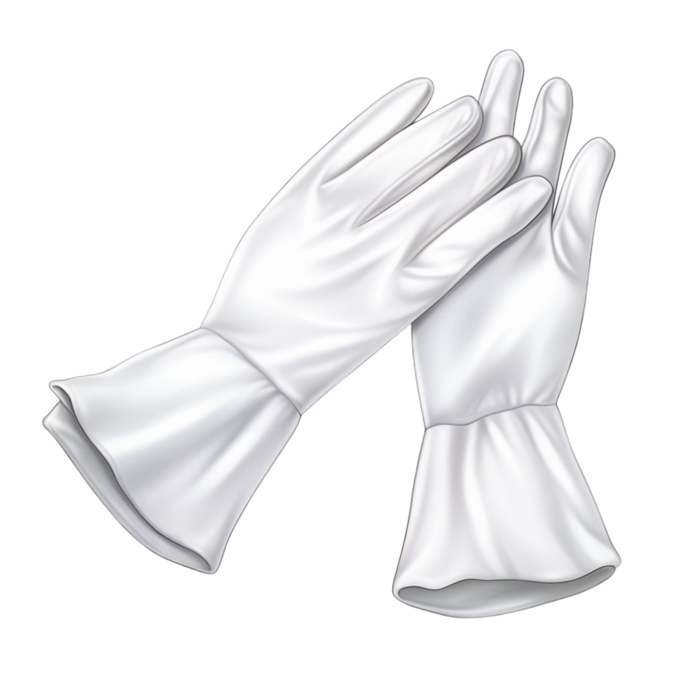 Pair of elegant white gloves with smooth silky texture png