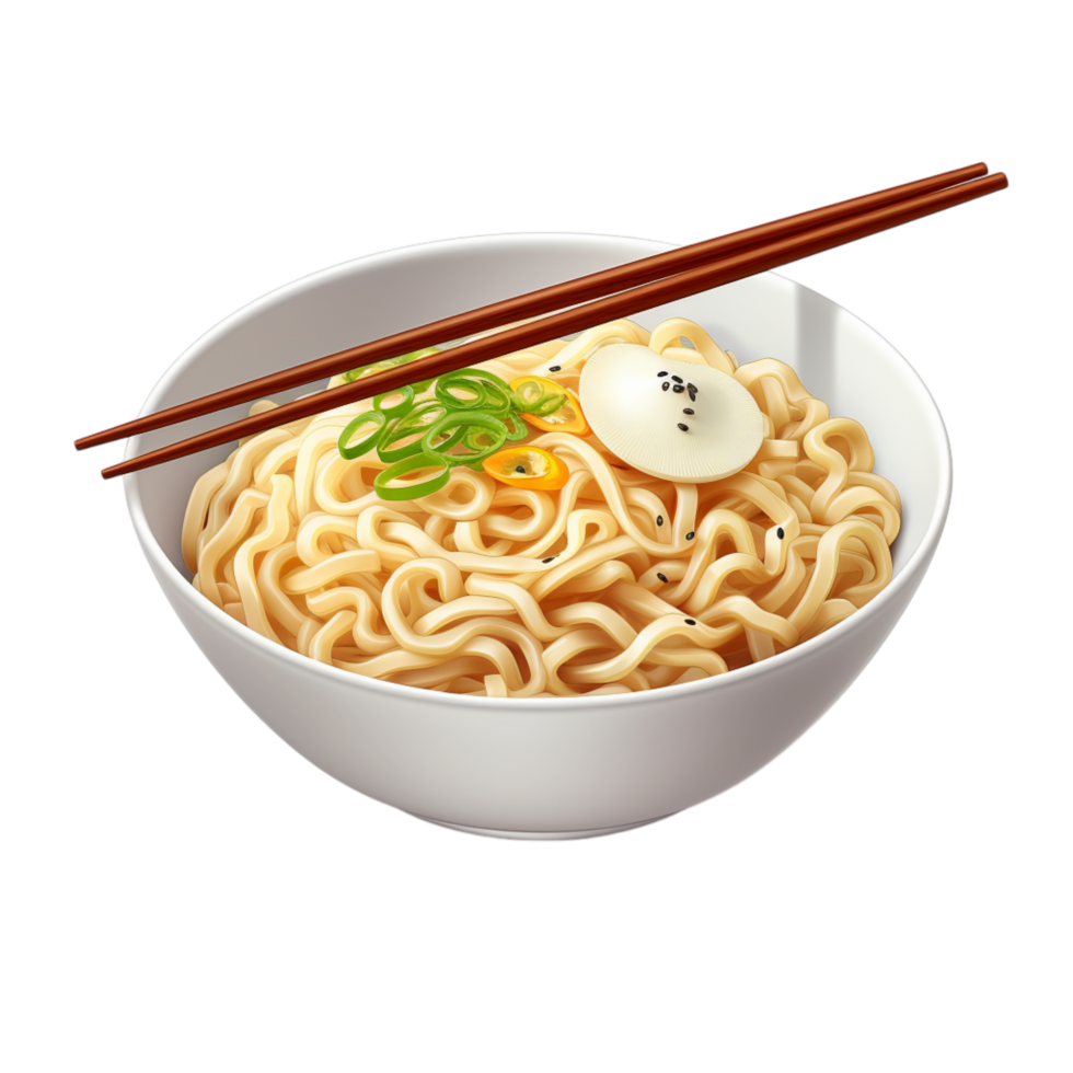 A bowl of noodles with chopsticks in it png