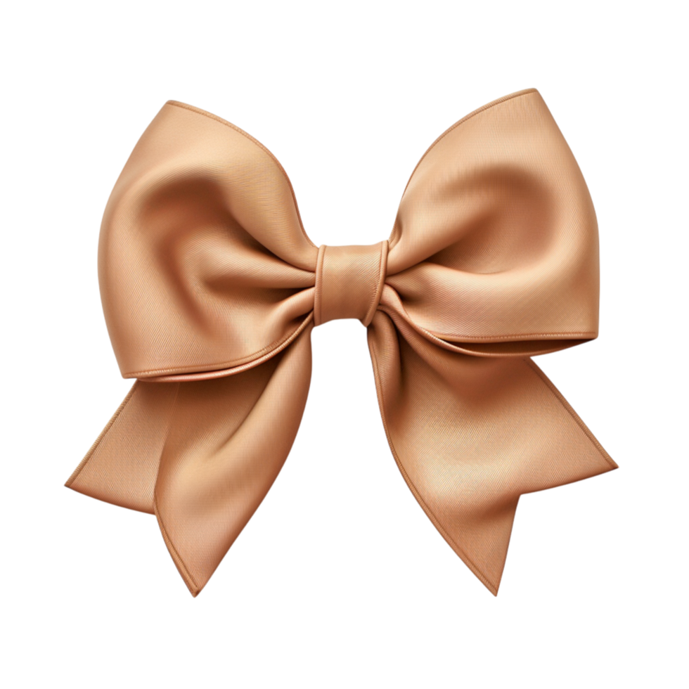 Elegant golden bow with silky loops tied into a neat knot at the center png
