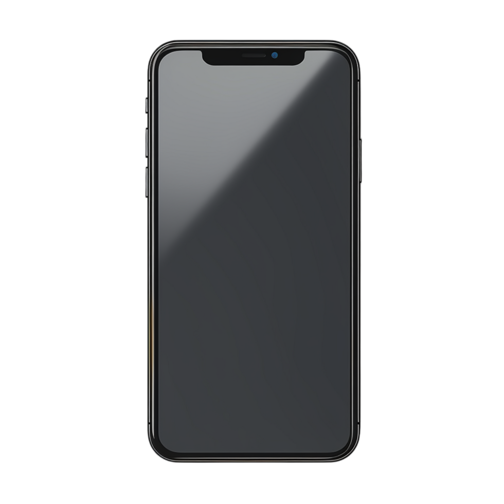 Modern smartphone with a bright screen and sleek frame png