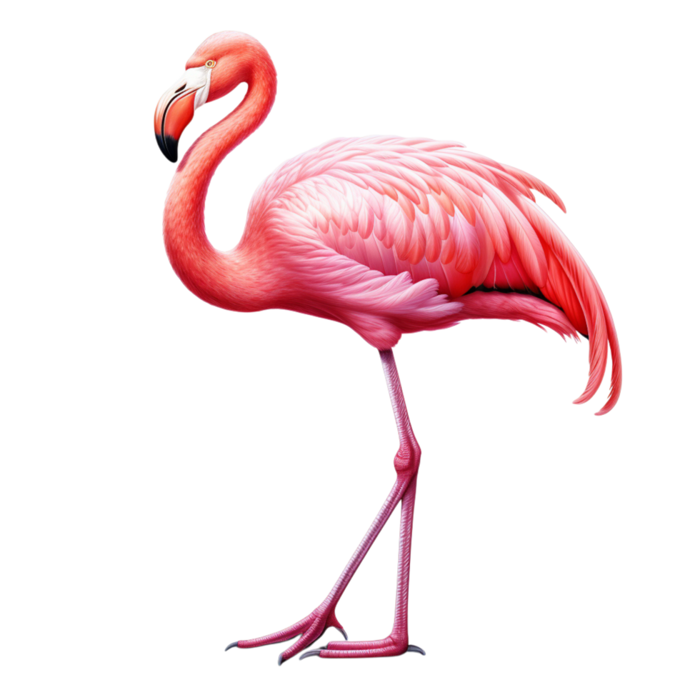 Pink flamingo standing on one leg png