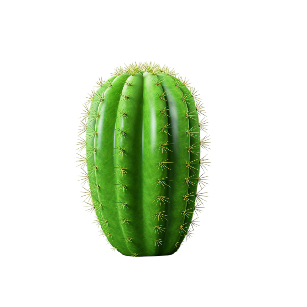 Small green cactus with spines housed in a round pot png