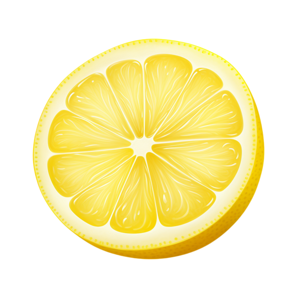 Freshly cut lemon showcasing bright yellow pulp and a zesty scent png