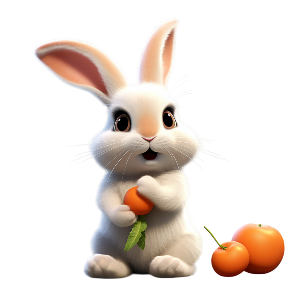 Cute white bunny with soft floppy ears and a sweet smile png