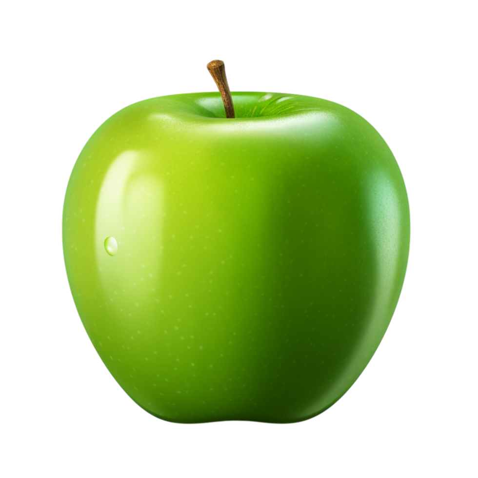 Fresh green apple with a shiny surface and a crisp, sweet aroma png