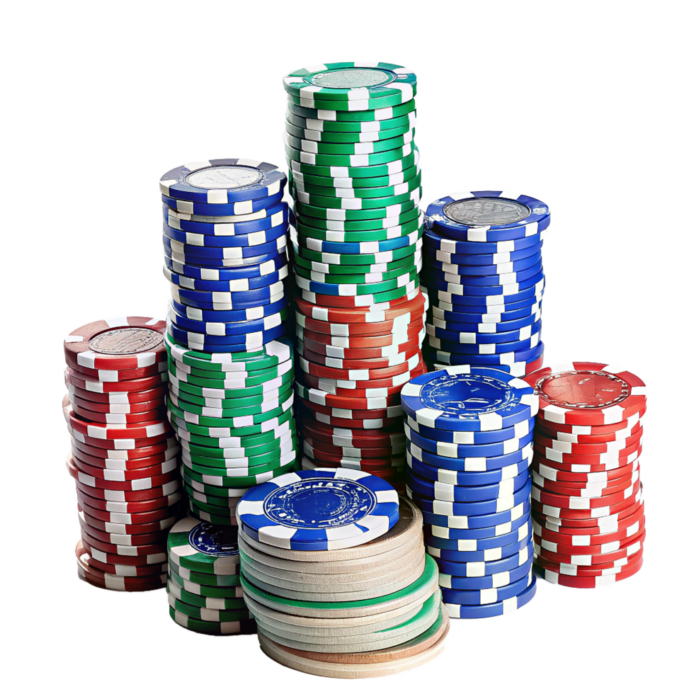 Colorful Stack of Casino Poker Chip Ready for a Big Game png