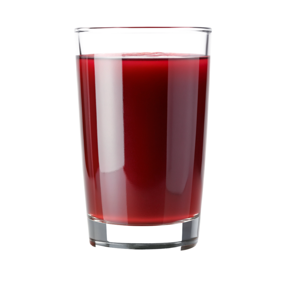 Glass of Deep Red Cranberry Juice on Black Background png