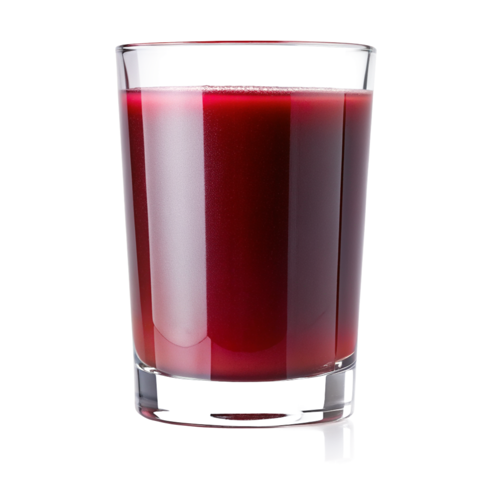 A glass of fresh delicious dark red beet juice smoothie in a short glass png