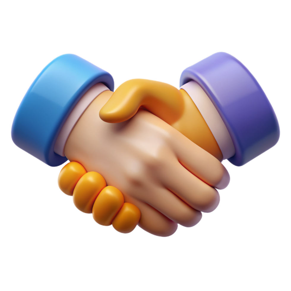 3D Render of a Friendly Handshake Representing Partnership png