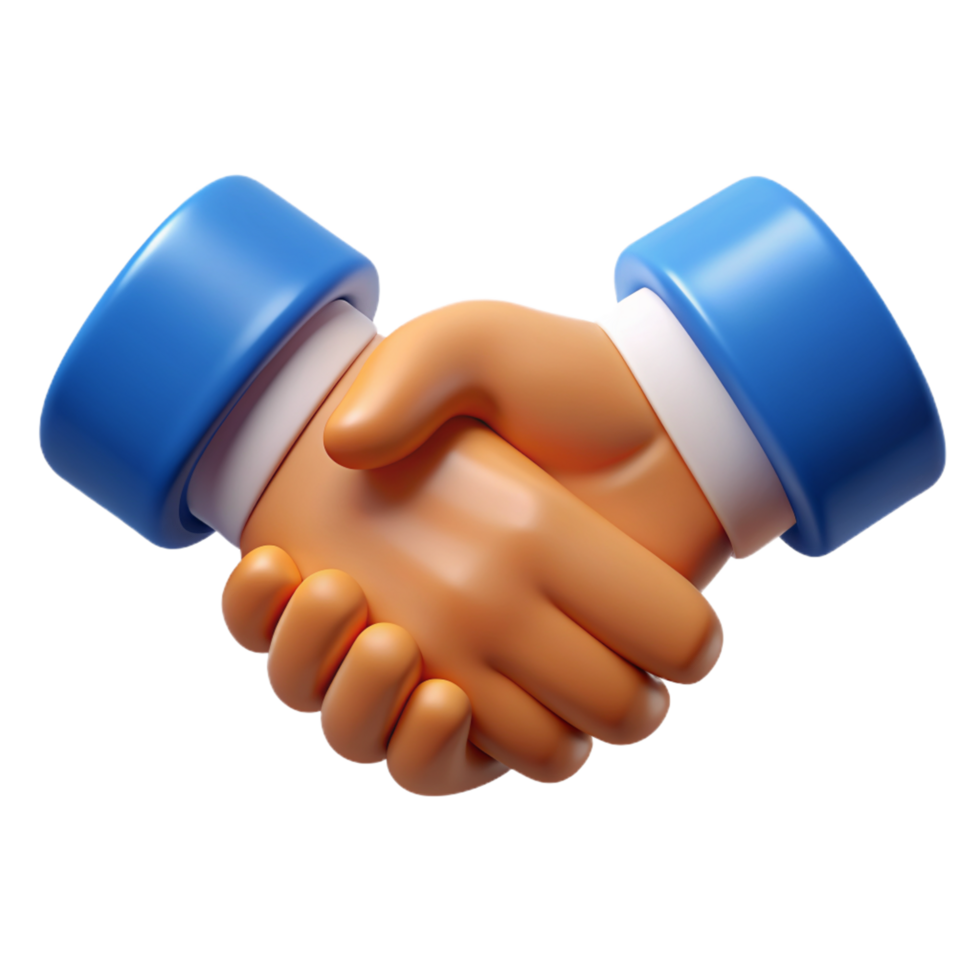 3D Render of a Handshake Representing a Business Deal or Agreement png