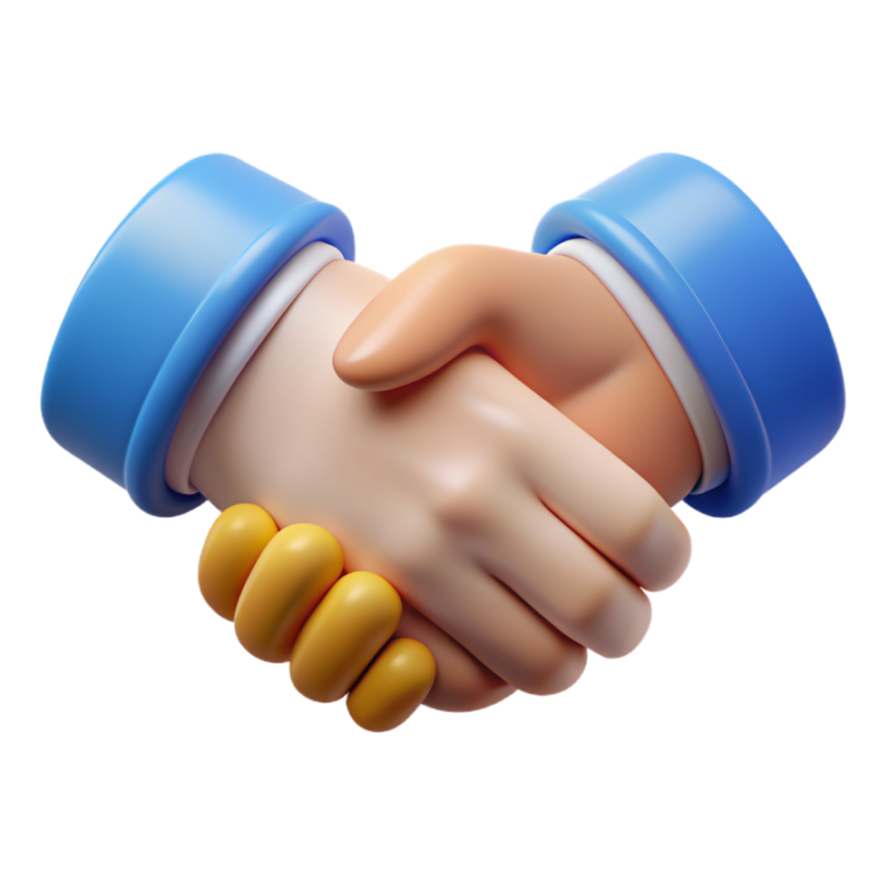 3D Render of a Friendly Handshake Representing Partnership Collaboration png