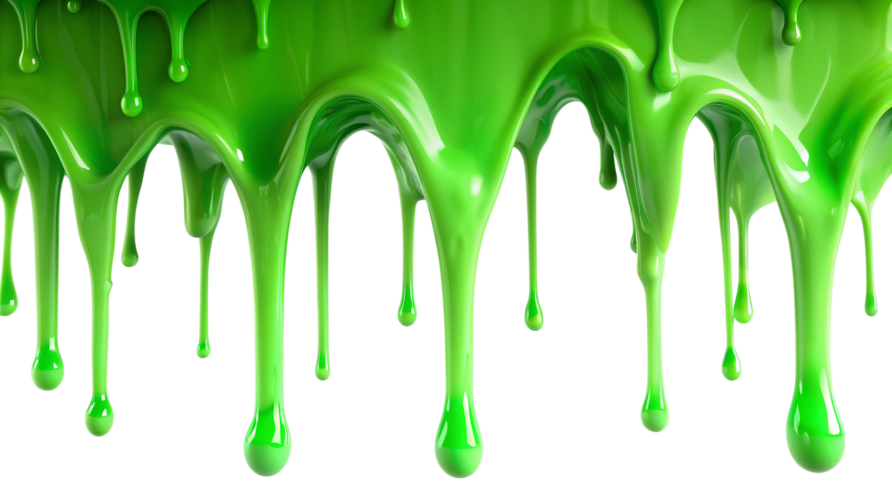 Bright Green Slime Dripping Downwards on Black Background Viscous Gooey Substance Texture png