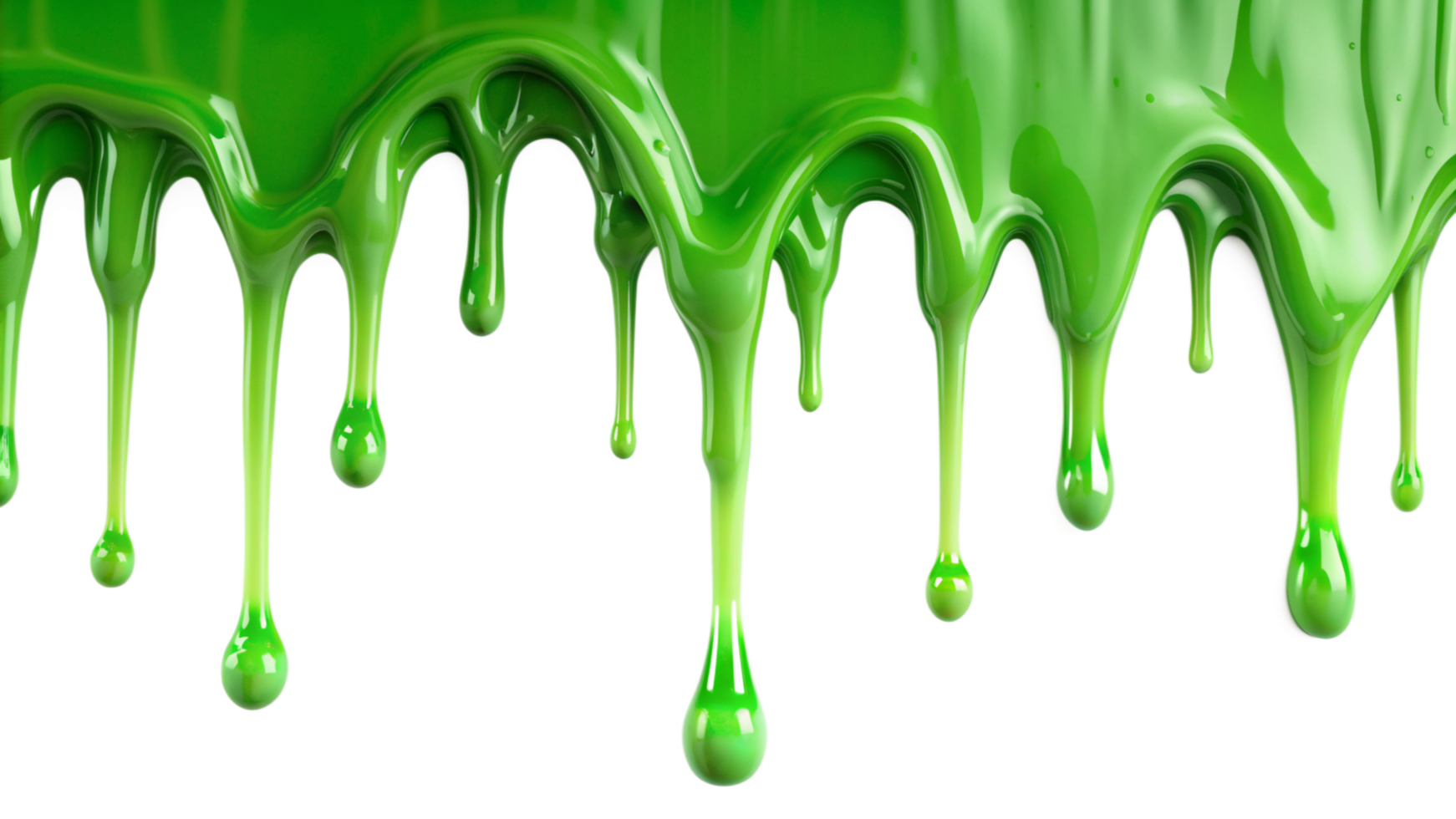 Bright Green Gooey Substance Dripping Downwards Against Black Background png