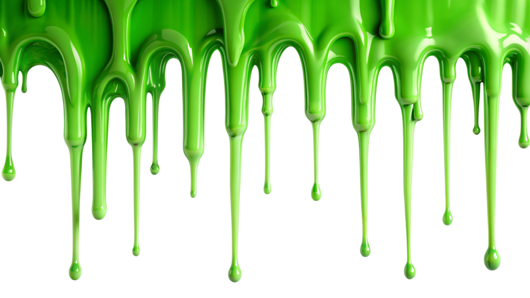 Bright Green Slime Dripping Downward on Black Background Abstract Texture png