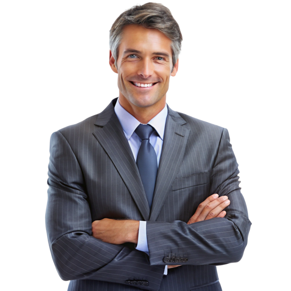 Confident and Successful Businessman in a Suit png